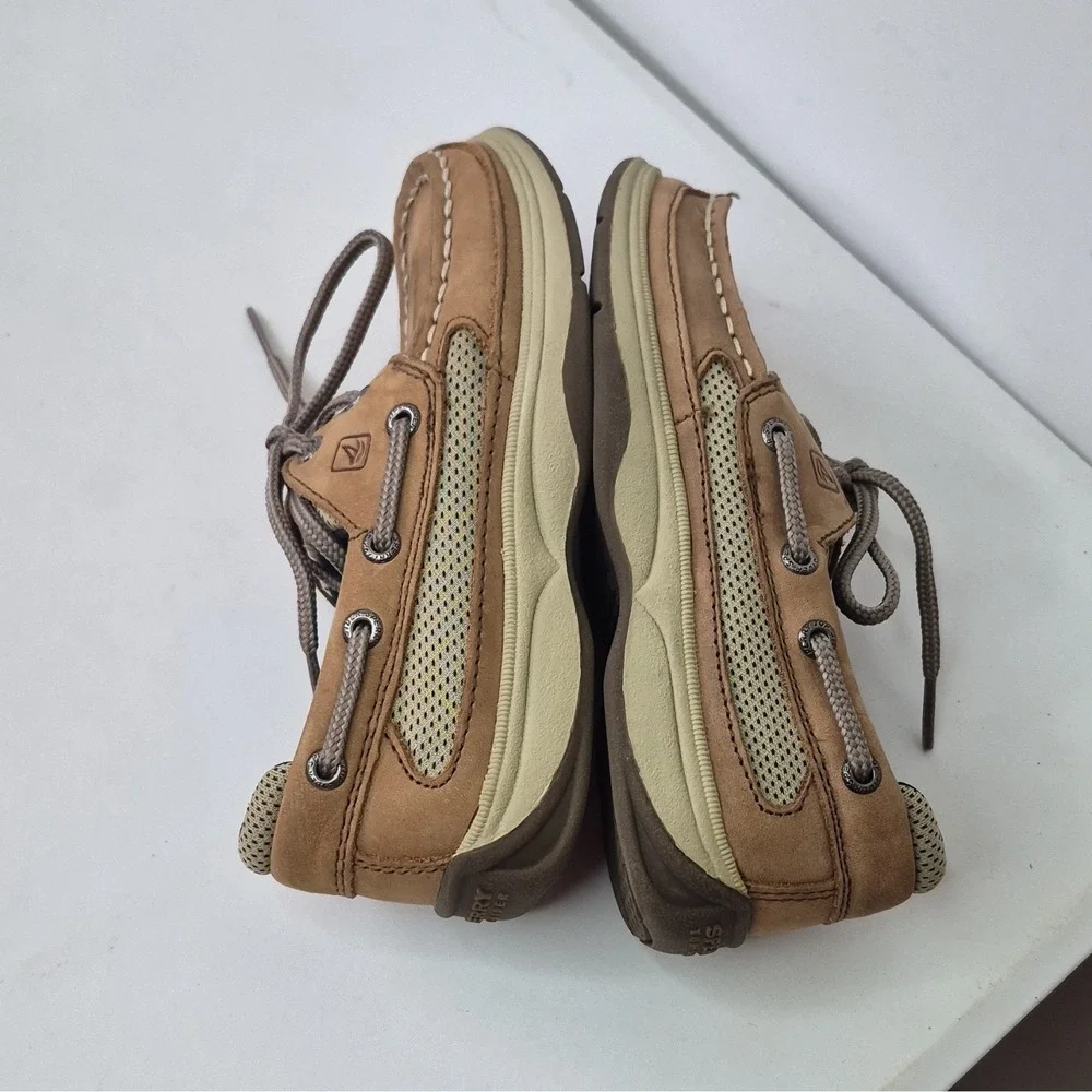 Sperry Lanyard Boys Brown Leather Boat Shoes Lace-Up Breathable US 13M 31